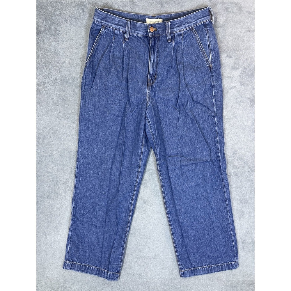 Madewell Jeans Womens 29 Blue Medium Wash High Rise Baggy Straight Wide Relaxed‎
